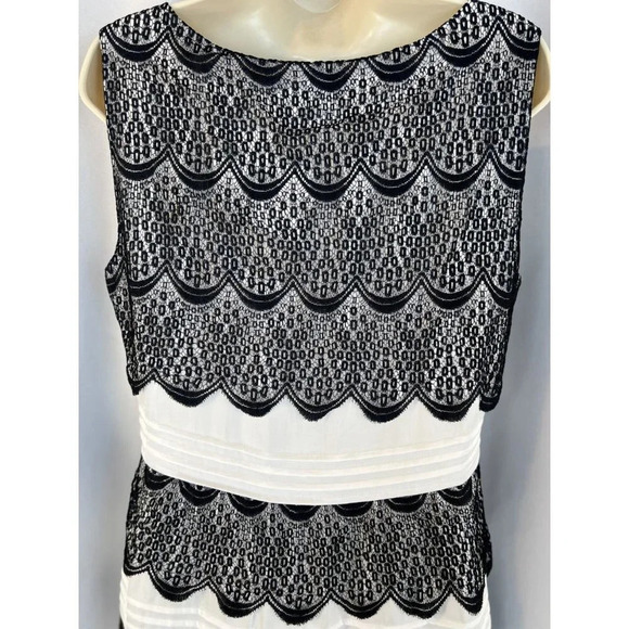 BCBGMaxAzria White Black Lorenna Lace Dress $268 - Picture 8 of 13
